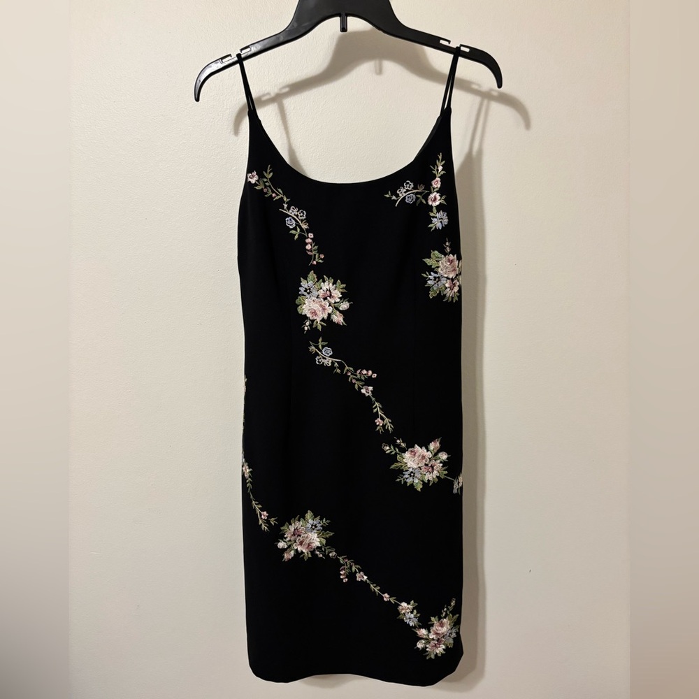 Dressbarn Black Slip Midi Dress with Spaghetti Straps